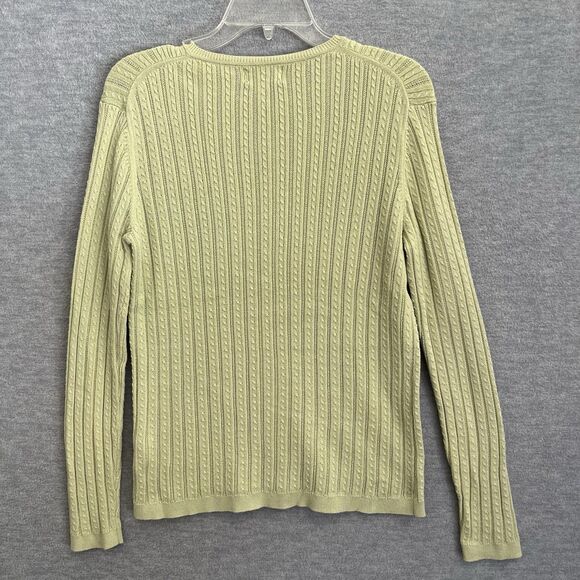 Foxcroft Cardigan Sweater Twin Set Size M Supima Cotton Pointelle Cable Knit - Picture 6 of 16
